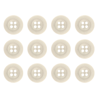 Twelve Khakis, Chinos and Casual Cotton Pant Buttons with four holes are arranged in a grid on a white background, perfect for use as replacement buttons.