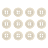 Twelve Khakis, Chinos and Casual Cotton Pant Buttons with four holes are arranged in a grid on a white background, perfect for use as replacement buttons.