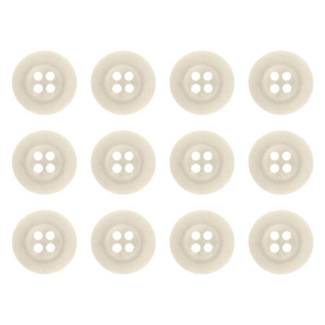 Twelve Khakis, Chinos and Casual Cotton Pant Buttons with four holes are arranged in a grid on a white background, perfect for use as replacement buttons.