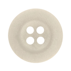 Khakis, Chinos and Casual Cotton Pant Buttons—beige round button with four holes, viewed from above on a white background. Ideal replacement for khaki or casual cotton pants.