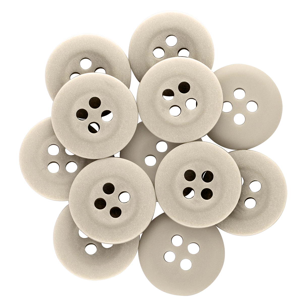 Khakis, Chinos and Casual Cotton Pant Buttons clustered in a circle on a white background—ideal replacement buttons for your casual cotton pants.