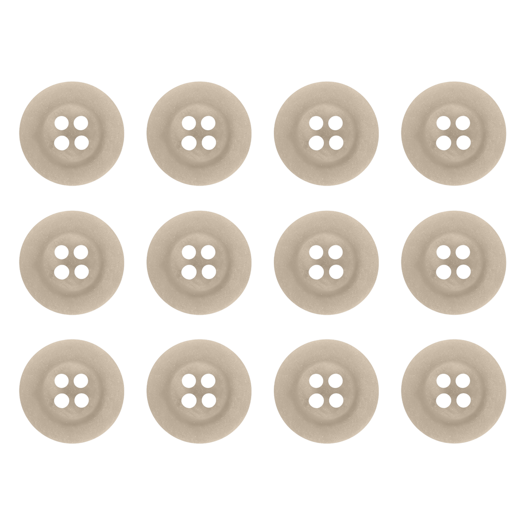 Twelve Khakis, Chinos and Casual Cotton Pant Buttons with four holes are displayed in three rows on a white background, ideal as replacement buttons for your pants.