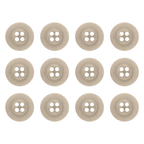 Twelve Khakis, Chinos and Casual Cotton Pant Buttons with four holes are displayed in three rows on a white background, ideal as replacement buttons for your pants.