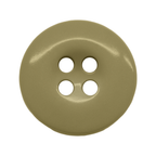 A round, olive-green Work Pants Button with four holes, crafted as an industrial-strength fastener, shown against a white background.