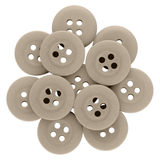 A close arrangement of Khakis, Chinos and Casual Cotton Pant Buttons with four holes on a white background—ideal as replacement buttons.
