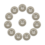 Twelve Work Pants Buttons in beige are arranged in a circle around one central button, all displayed on a white background.