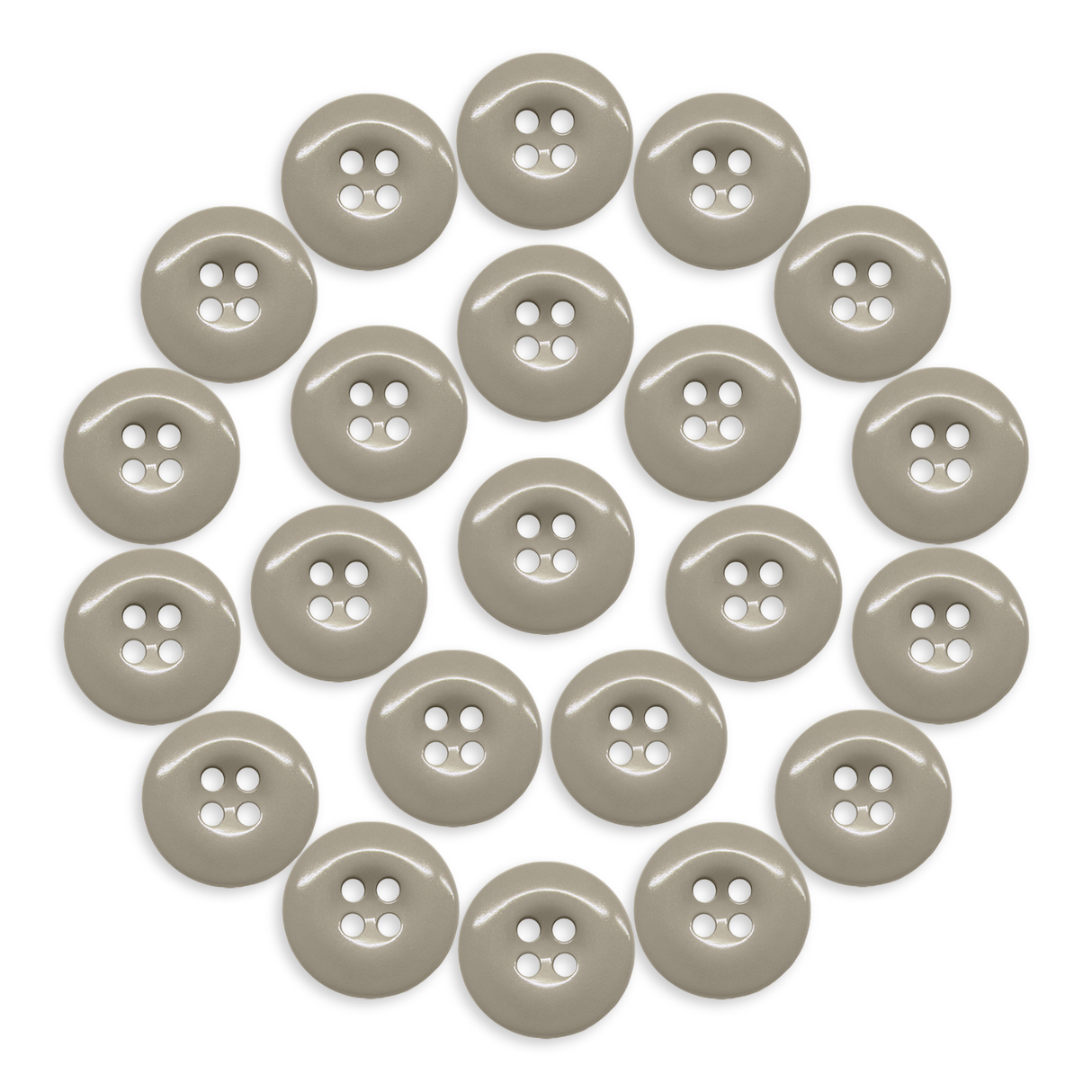 Twenty-four Work Pants Buttons in beige, arranged circularly on a white background—ideal replacement fasteners for industrial work pants.