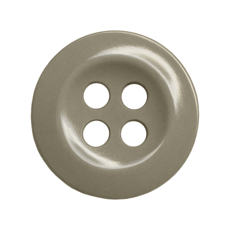 The Work Shirt Buttons are round, beige, four-hole buttons with a smooth, shiny finish—perfect as replacement or industrial work shirt buttons.
