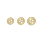 Three Replacement Shirt Buttons of different sizes are arranged in a row on a white background.