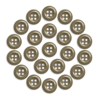 Twenty-two brown Work Shirt Buttons from the 22 Pack are arranged in a circular pattern on a white background.