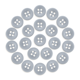 Twenty-four Workshop Uniform Shirt Buttons made of durable nylon, arranged in a circular pattern on a white background.