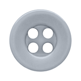 A round, light gray Workshop Uniform Shirt Button made from durable nylon features four center holes and is shown from above on a white background.