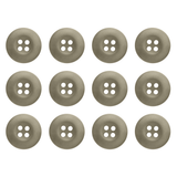 Twelve Tactical Buttons in gray, each with four holes, are arranged in a grid on a white background.