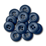 A cluster of dark blue Tactical Buttons, each featuring four holes, displayed on a white background.