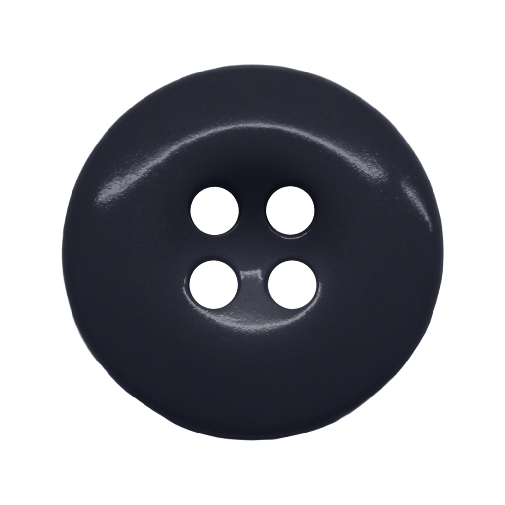 Work Pants Buttons: round, dark navy blue with four holes, shown on a white background—perfect for industrial work pants or as components in military-grade button sets.