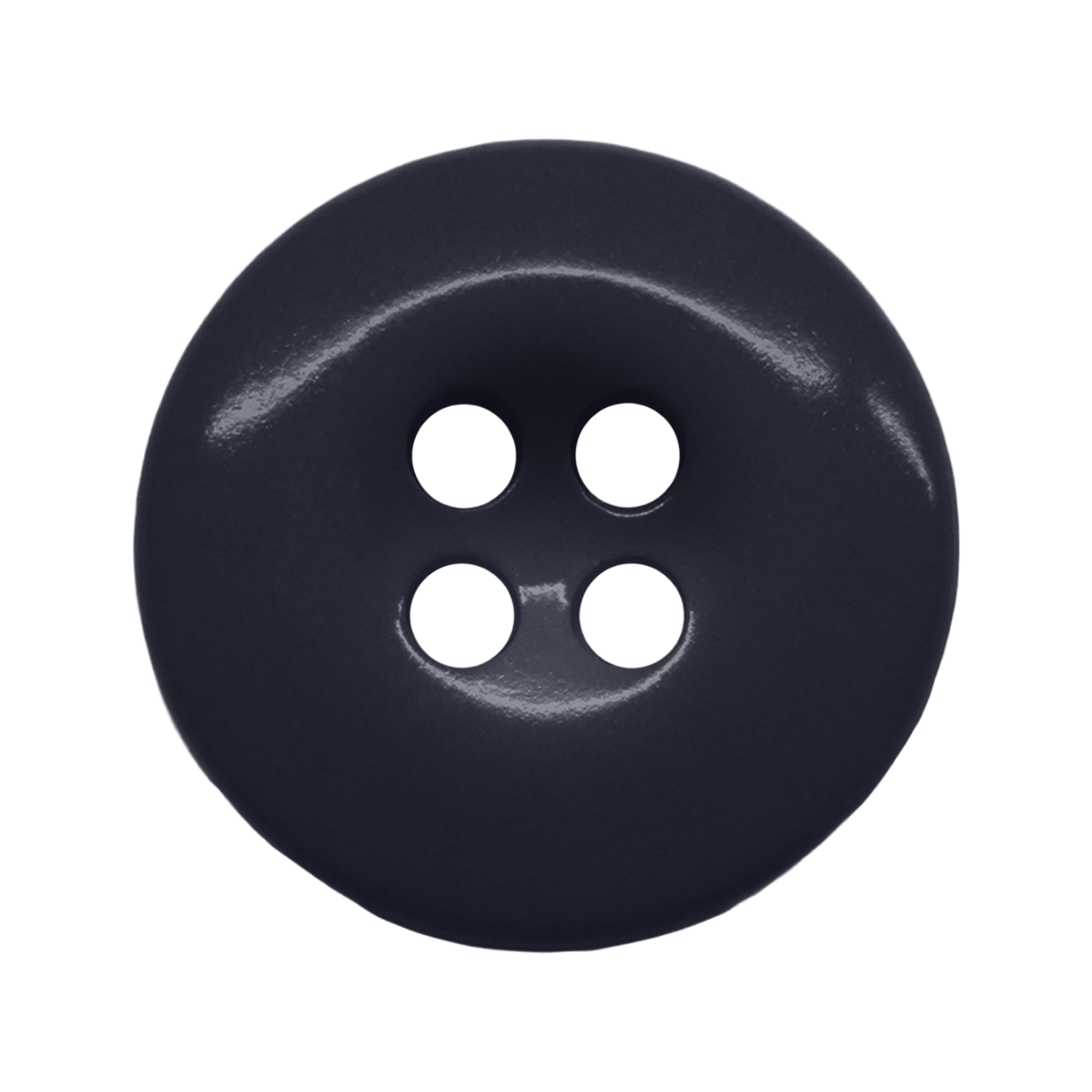 Work Pants Buttons: round, dark navy blue with four holes, shown on a white background—perfect for industrial work pants or as components in military-grade button sets.