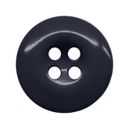 A black, four-hole Work Pants Button on a white background, designed for industrial-strength durability.