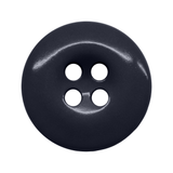 A black, four-hole Work Pants Button on a white background, designed for industrial-strength durability.