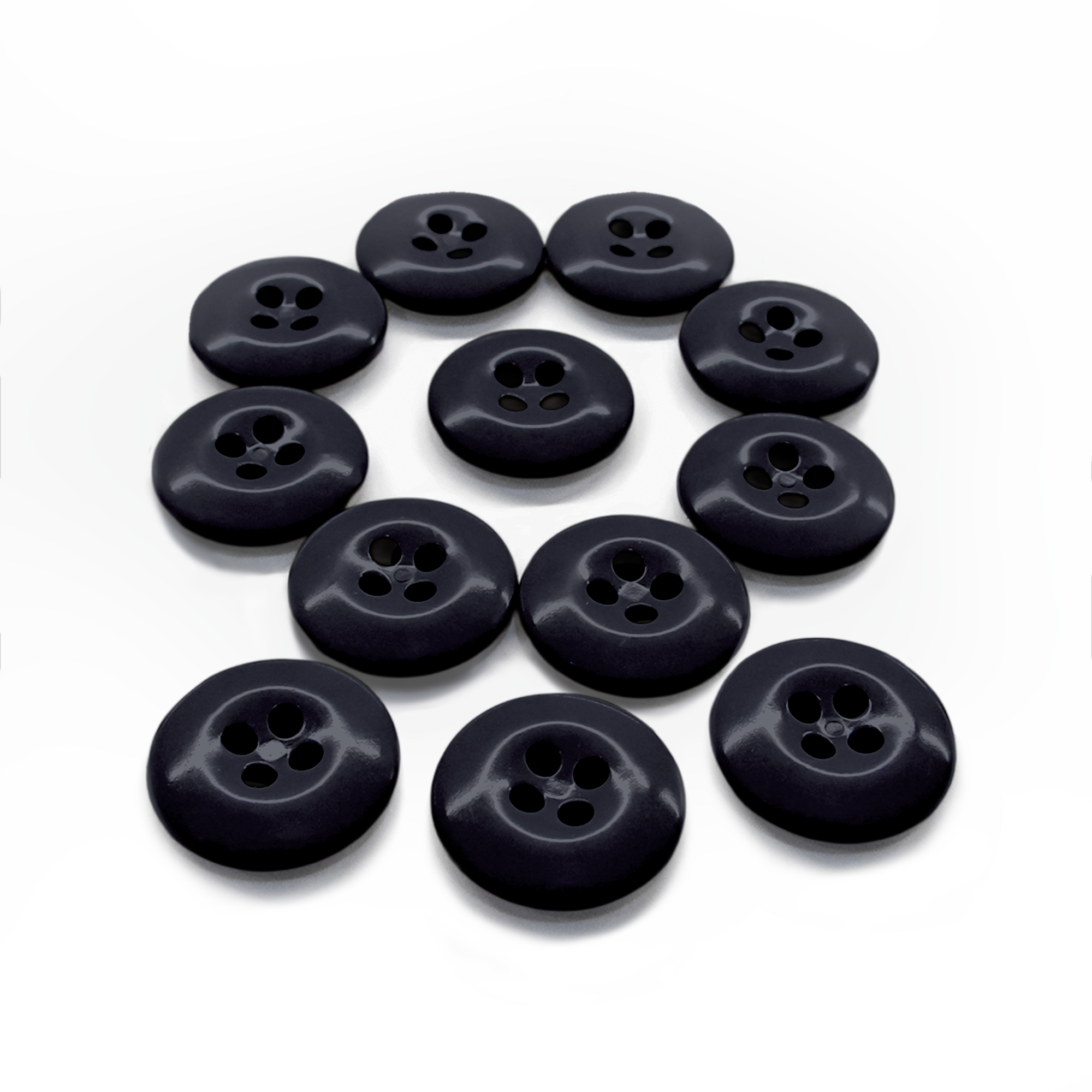 Twelve Work Pants Buttons are arranged in a circle on a white background.