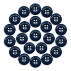 Twenty-two Work Pants Buttons, dark blue and industrial style, are arranged in a circular pattern on a white background.