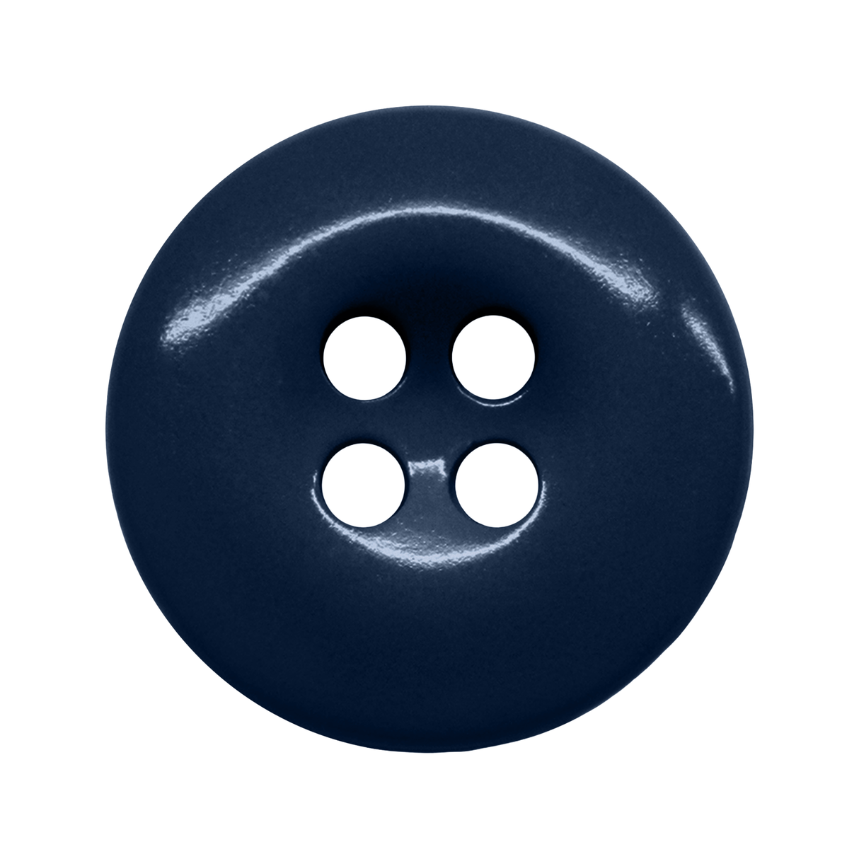 Work Pants Buttons: Dark blue, round, four-hole replacements for industrial work pants, shown on a white background.