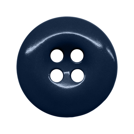 Work Pants Buttons: Dark blue, round, four-hole replacements for industrial work pants, shown on a white background.