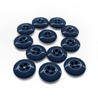 Twelve Work Pants Buttons in navy blue, military-grade quality, are arranged in a neat circle on a white background.