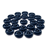 Twenty-four Work Pants Buttons in dark blue, military-grade quality, arranged neatly in a circular pattern on a white background.