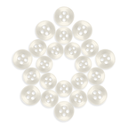 Nineteen Replacement Shirt Buttons, known for durability, displayed in a five-pointed star shape on a white background.
