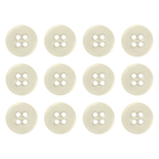Twelve cream-colored Suspender Brace Pant Buttons, each with four holes, are arranged in a neat grid pattern on a white background.