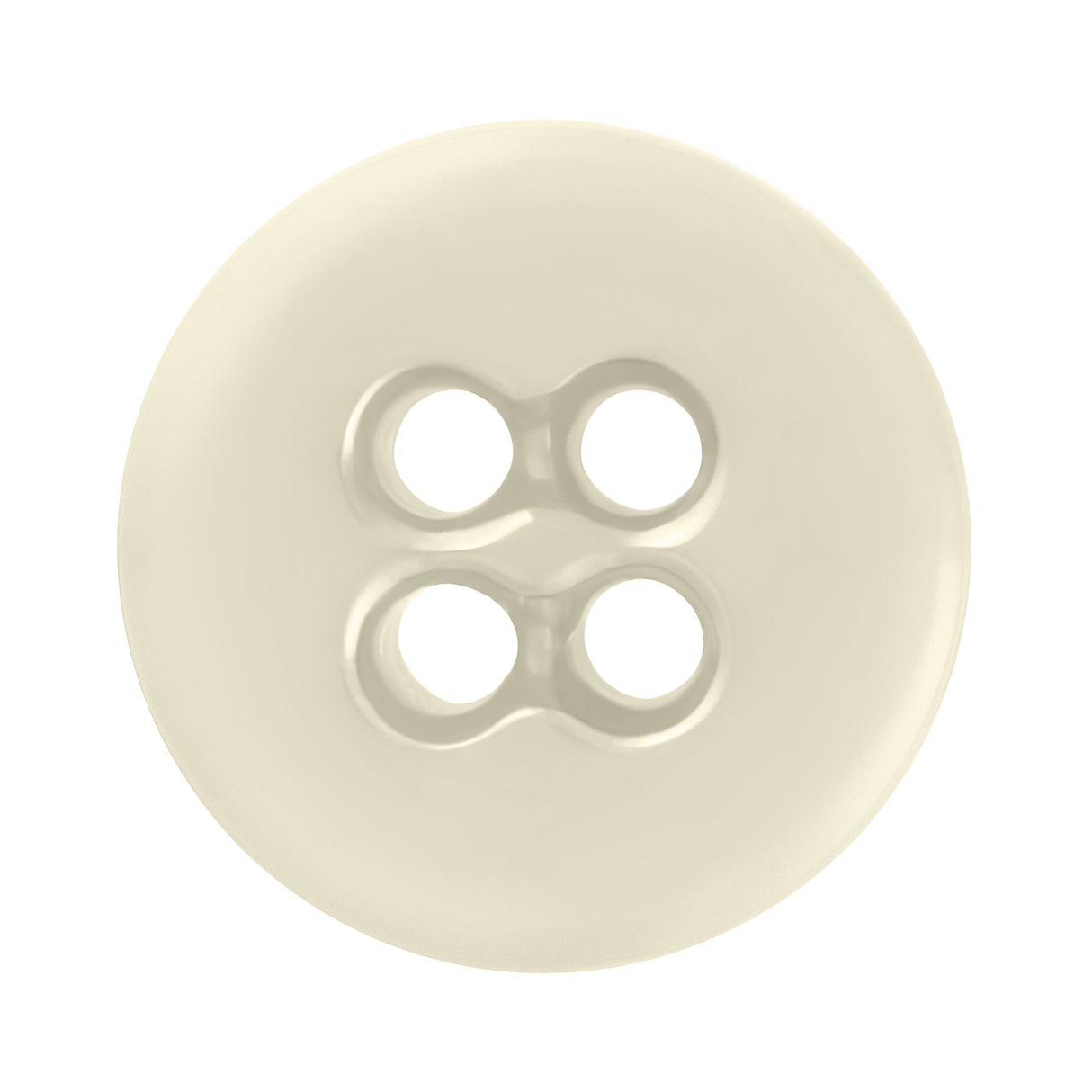 A round, cream-colored Suspender Brace Pant Button with four holes, shown from above on a white background.