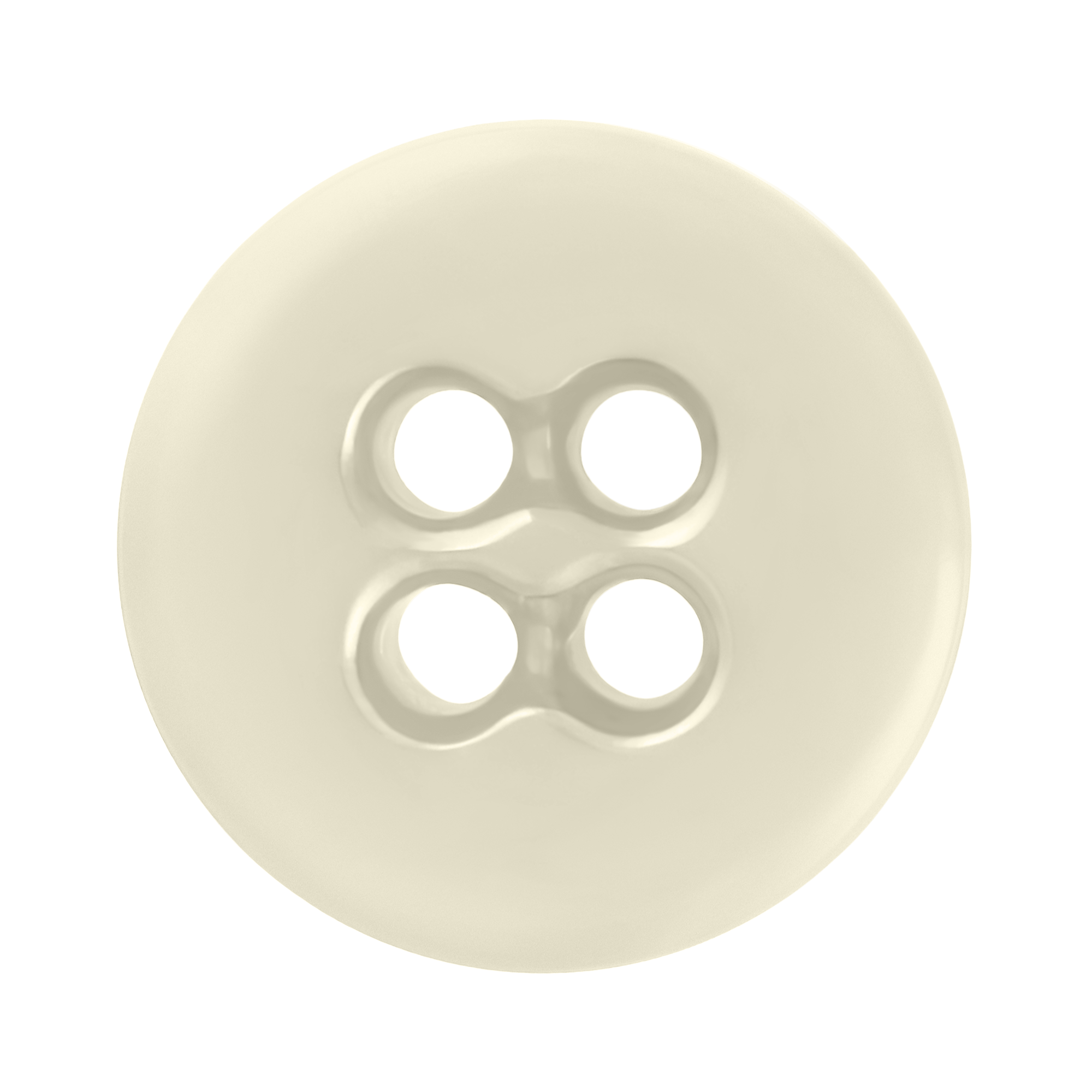A round, cream-colored Suspender Brace Pant Button with four holes, shown from above on a white background.