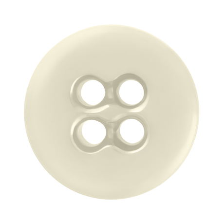 A round, cream-colored Suspender Brace Pant Button with four holes, shown from above on a white background.