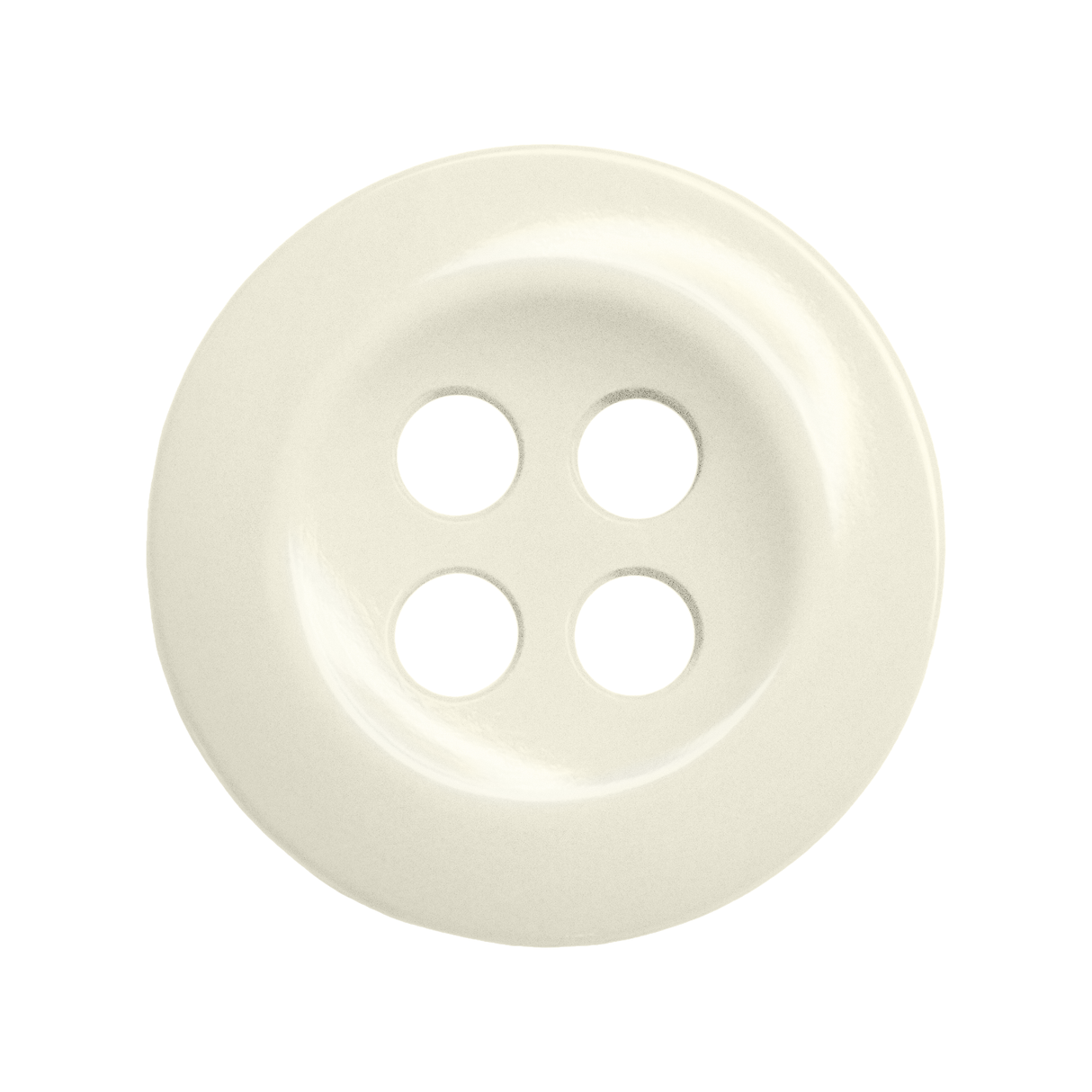 A round, cream-colored Work Shirt Button with four holes, shown from above on a white background.