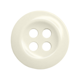 A round, cream-colored Work Shirt Button with four holes, shown from above on a white background.