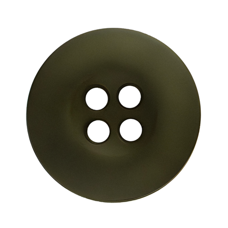 Tactical Buttons: round, dark green melamine uniform buttons with four holes, shown from above on a white background—perfect for tactical uniform fastening.