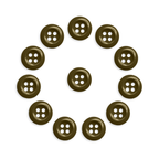 Twelve Work Shirt Buttons from the 12 Pack form a circle around one center button, all displayed on a white background.