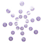 Replacement Shirt Buttons: Light purple, round poly-nylon buttons with four holes and a smooth matte finish displayed on a white background.