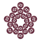 Replacement Shirt Buttons in a maroon matte finish, neatly arranged in a diamond shape on a white background.