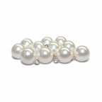 Round Faux Pearl Bridal Trim Buttons with Metal Loop Back