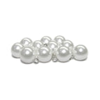 Round Faux Pearl Bridal Trim Buttons with Metal Loop Back