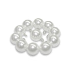 Round Faux Pearl Bridal Trim Buttons with Metal Loop Back