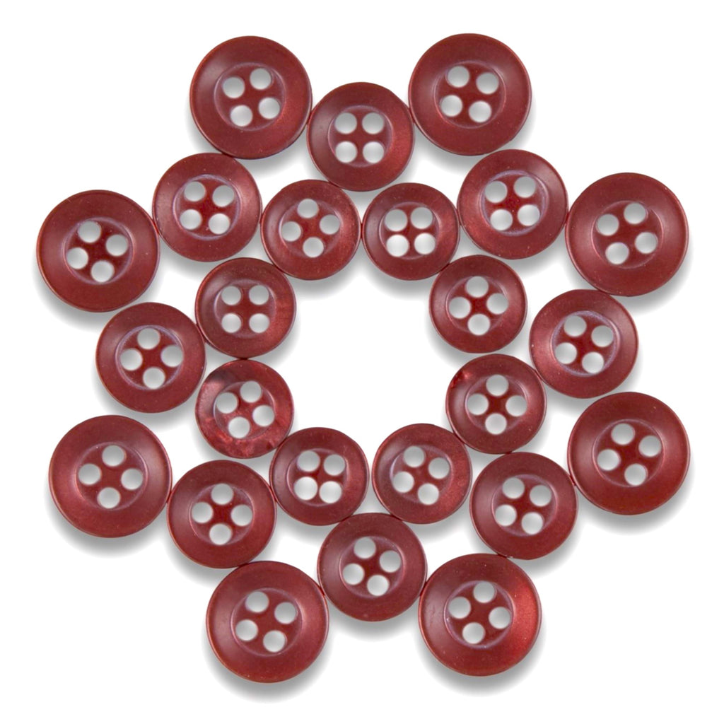 Twenty-one Replacement Shirt Buttons with a matte finish are arranged in a circular pattern on a white background.