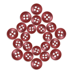 Replacement Shirt Buttons in red poly-nylon, featuring a symmetrical circular star pattern on a white background.