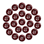 Twenty-two maroon Work Shirt Buttons 22 Pack arranged in a circle on a white background.