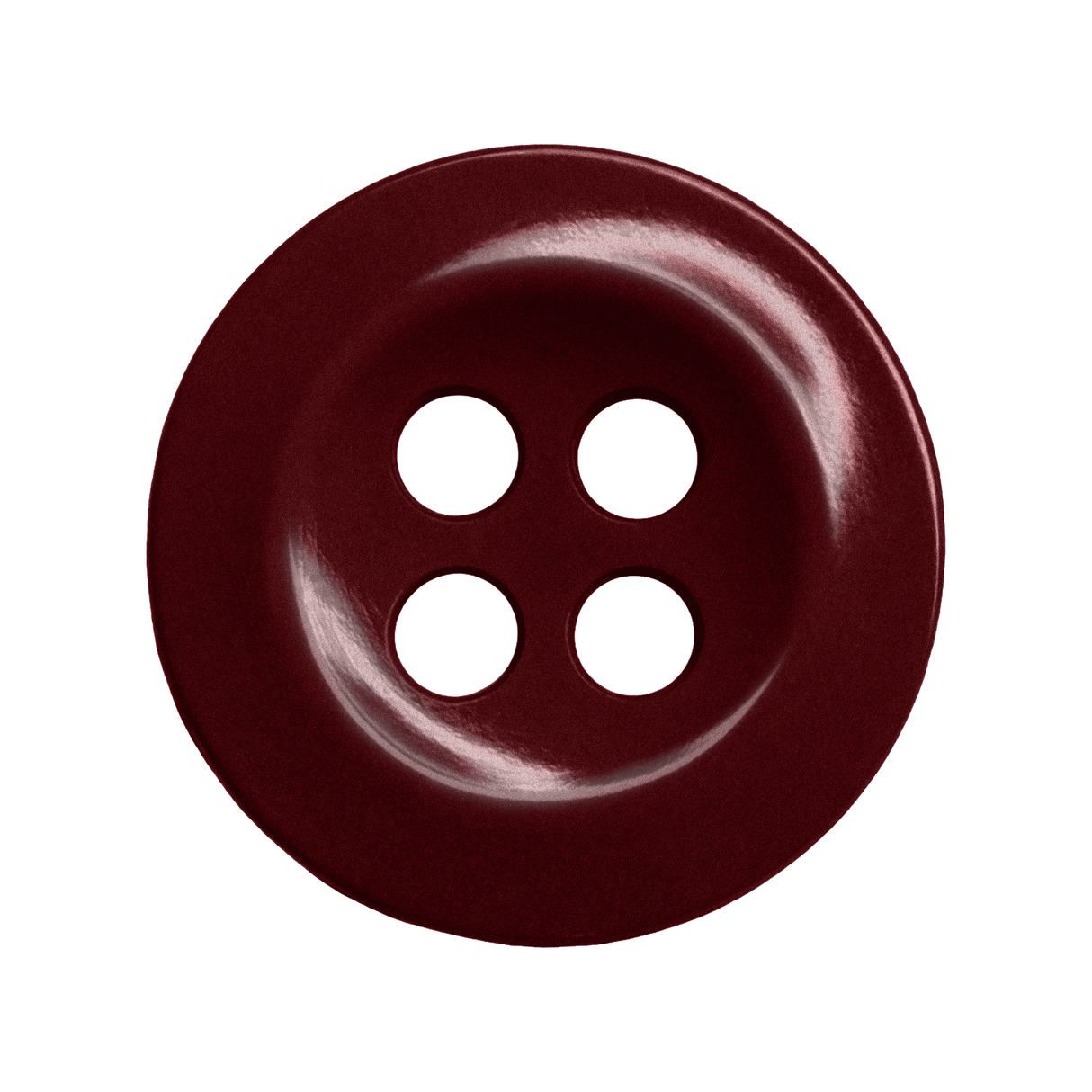 Work Shirt Buttons: Round, dark red four-hole buttons on a white background—ideal replacements for work shirts or use on industrial work uniforms.