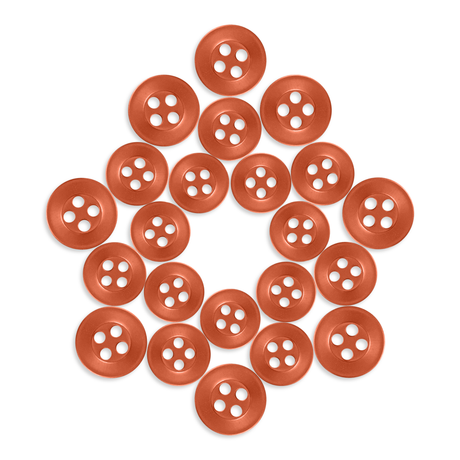 Twenty-one Replacement Shirt Buttons arranged in a star shape on a white background, ideal for adding to any tailor's button kit.