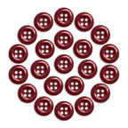 Twenty-two maroon Work Shirt Buttons from the 22 Pack arranged in a circle on a white background.
