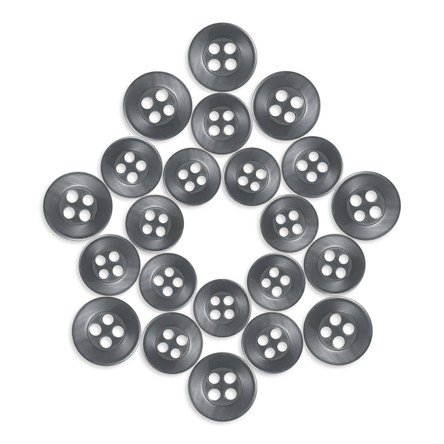 Twenty-four Replacement Shirt Buttons arranged in a star pattern on a white background.