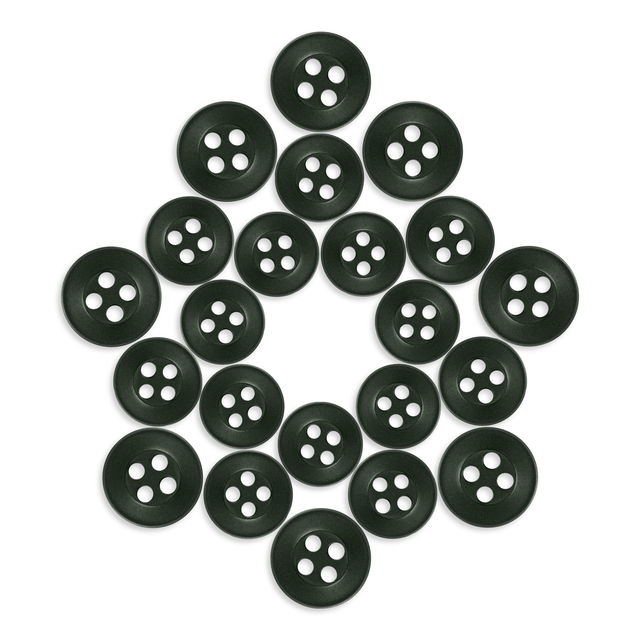 Replacement Shirt Buttons—green, durable, and star-patterned on a white background—are perfect for any tailor's kit.